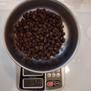 コーヒー豆を測定します。
