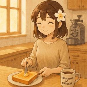トーストを作るティアレ