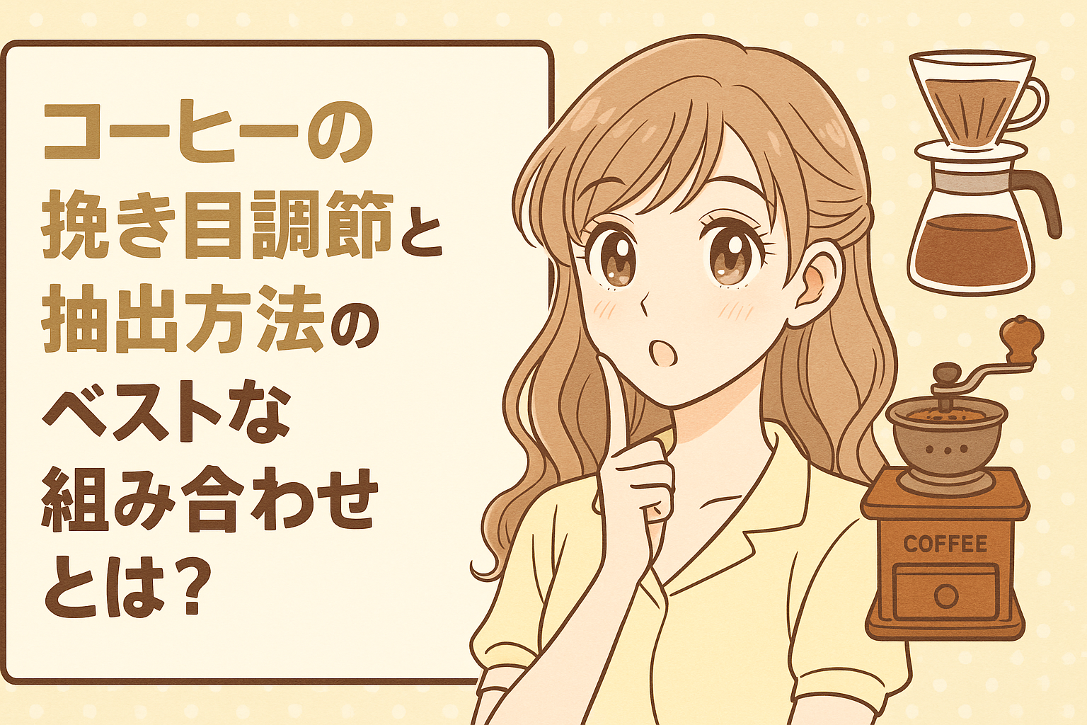 珈琲の挽き目調整と抽出方法